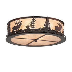 Elk at Dusk - 4 Light Flush Mount-8 Inches Tall and 21.5 Inches Wide - 1357636