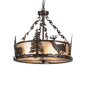 Wildlife at Dusk - 4 Light Inverted Pendant-30 Inches Tall and 26 Inches Wide - 1357860