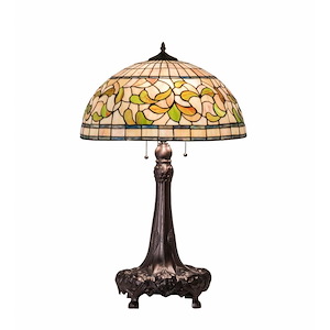 31 Inch High Tiffany Turning Leaf Table Lamp