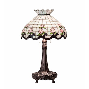 33 Inch High Roseborder Table Lamp
