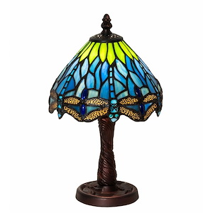 13 Inch High Tiffany Hanginghead Dragonfly Mini Lamp - 993348