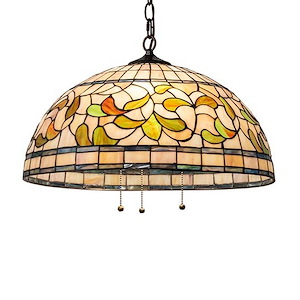 20 Inch Wide Tiffany Turning Leaf Pendant - 1209343