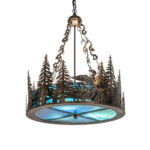 Loon - 3 Light Inverted Pendant-36 Inches Tall and 26 Inches Wide - 1357988