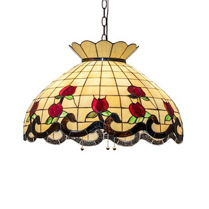 Roseborder - 3 Light Pendant-18 Inches Tall and 23 Inches Wide