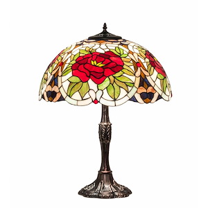 26 Inch High Renaissance Rose Table Lamp