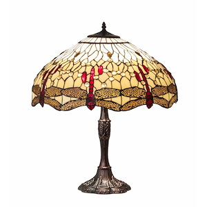 26 Inch High Tiffany Hanginghead Dragonfly Table Lamp - 992860