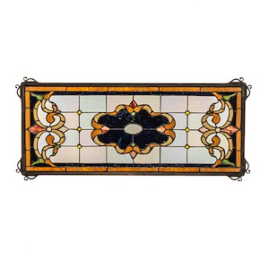 Madison Transom - Stained Glass Window-10 Inches Tall and 24 Inches Wide