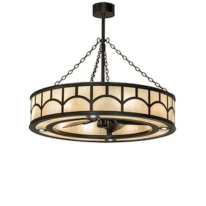 Mission Hill Top - 96W 8 LED Fandelier-40 Inches Tall and 44 Inches Wide - 1358149