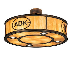 Personalized Adirondack Bank - 96W 8 LED Pendant-18 Inches Tall and 36.5 Inches Wide - 1358216