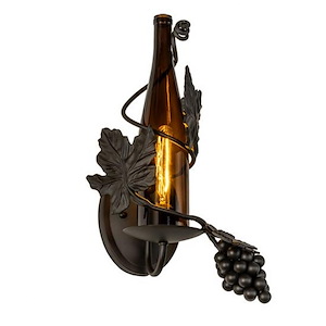 Tuscan Vineyard - 1 Light Wine Bottle Wall Sconce-16.5 Inches Tall and 9.5 Inches Wide - 1358218