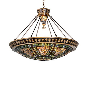 Fleur-de-lis - 4 Light Inverted Pendant-34 Inches Tall and 38 Inches Wide - 1358221