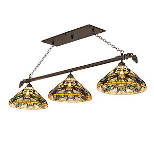 Jeweled Grape - 3 Light Oblong Pendant-24 Inches Tall and 16 Inches Wide - 1358230