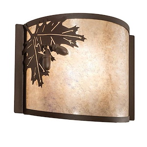 Oak Leaf & Acorn - 1 Light Wall Sconce-9 Inches Tall and 12 Inches Wide - 1358319