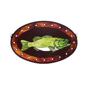 Bass Plaque - 22 X 14 Inch Stained Glass Window