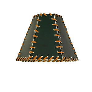 7 Inch W X 5 Inch H Faux Leather Green Hexagon Shade
