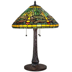 Tiffany Dragonfly - 3 Light Table Lamp-22 Inches Tall and 16 Inches Wide - 1099014