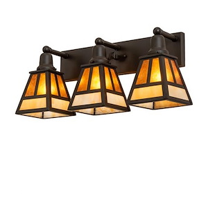 T Mission - 3 Light Bath Vanity-10 Inches Tall and 24 Inches Wide - 1358606