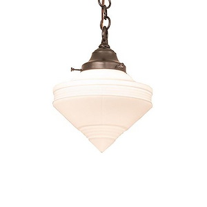 Revival Schoolhouse with Deco Cone - 1 Light Mini Pendant-19 Inches Tall and 9 Inches Wide