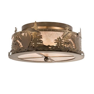 Loon - 2 Light Flush Mount-8 Inches Tall and 16 Inches Wide - 1358760