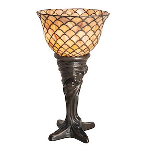Tiffany Fishscale - 1 Light Mini Table Lamp-15 Inches Tall and 8 Inches Wide - 1099020