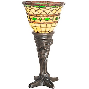 Tiffany Roman - 1 Light Mini Table Lamp-18 Inches Tall and 7.5 Inches Wide