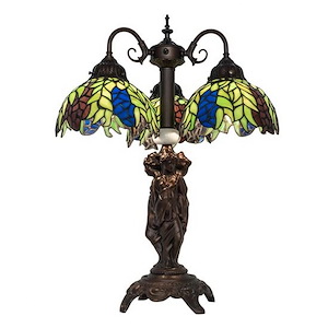 Tiffany Honey Locust - 3 Light Table Lamp-23 Inches Tall and 18 Inches Wide