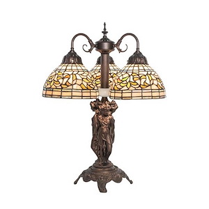 Tiffany Turning Leaf - 3 Light Table Lamp-23 Inches Tall and 18 Inches Wide - 1099083