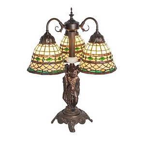 Tiffany Roman - 3 Light Table Lamp-23 Inches Tall and 16.5 Inches Wide