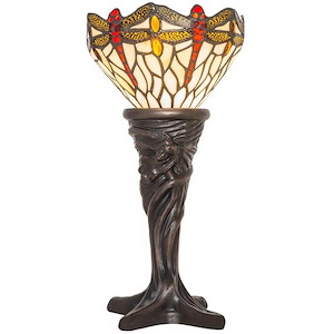 Tiffany Hanginghead Dragonfly - 1 Light Mini Table Lamp-15 Inches Tall and 7 Inches Wide