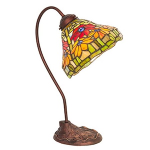 Poinsettia - 1 Light Desk Lamp-18 Inches Tall and 8 Inches Wide