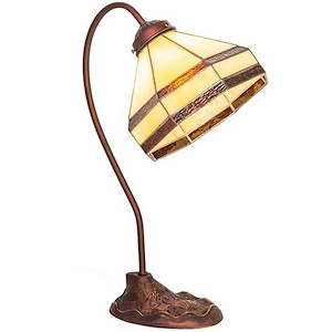 Wagon Wheel - 1 Light Desk Lamp-17 Inches Tall and 8 Inches Wide