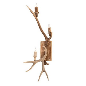 Antlers Elk and Mule Deer - Wall Sconce-33 Inches Tall and 12 Inches Wide - 1098010