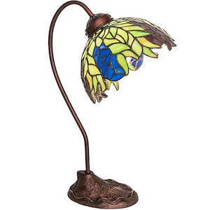 Tiffany Honey Locust - 1 Light Desk Lamp-18 Inches Tall and 8 Inches Wide - 1099040