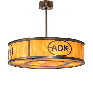Personalized Adirondack Bank - 96W 8 LED Pendant-32 Inches Tall and 36.5 Inches Wide - 1359063