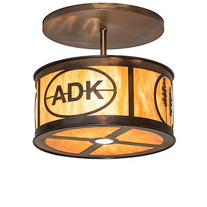 Personalized Adirondack Bank - 24W 2 LED Semi-Flush Mount-18 Inches Tall and 21 Inches Wide - 1359066