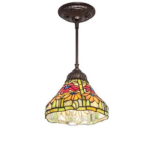 Poinsettia - 1 Light Mini Pendant-15 Inches Tall and 8 Inches Wide - 1098740