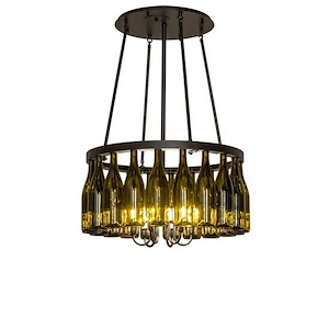 Tuscan Vineyard - 6 Light Wine Bottle Chandelier-36 Inches Tall and 26 Inches Wide - 1359187