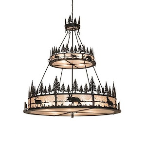 Wildlife at Dusk - 12 Light 2-Tier Pendant-82 Inches Tall and 72 Inches Wide - 1359283