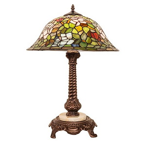 Tiffany Rosebush - 1 Light Table Lamp-23 Inches Tall and 16 Inches Wide - 1359398