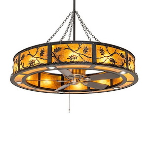 Oak Leaf - 10 Light Fandelier-96 Inches Tall and 56 Inches Wide - 1359463