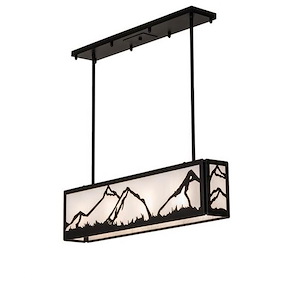 Mountain Range - 4 Light Oblong Pendant-30 Inches Tall and 5 Inches Wide - 1359936
