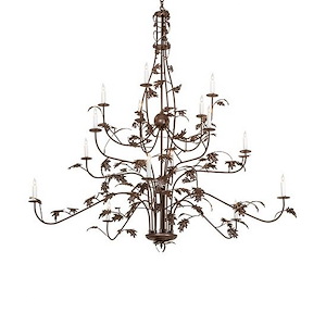 Oak Leaf - 15 Light Chandelier-72 Inches Tall and 72 Inches Wide - 1359994