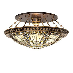 Fleur-de-lis - 8 Light Semi-Flush Mount-22 Inches Tall and 45 Inches Wide - 1360004