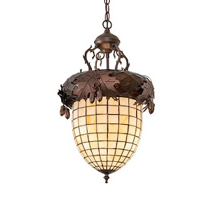 Oak Leaf & Acorn - 3 Light Pendant-26 Inches Tall and 13 Inches Wide - 1360062