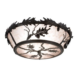 Oak Leaf & Acorn - 4 Light Flush Mount-9 Inches Tall and 23.5 Inches Wide - 1360337