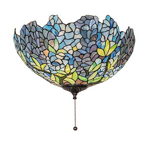 Tiffany Wisteria - 3 Light Fan Light Kit Shade-10 Inches Tall and 16 Inches Wide - 1360405
