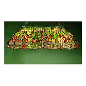Tiffany Hanginghead Dragonfly - 32 Inch 6 Light Oblong Pendant