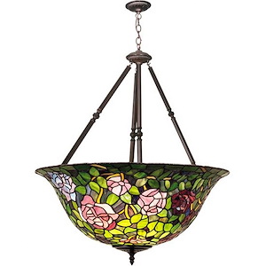 Tiffany Rosebush - 5 Light Inverted Pendant - 75125