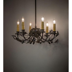 Oak Leaf & Acorn - 6 Light Chandelier-20 Inches Tall and 19 Inches Wide - 1360591