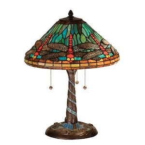 Tiffany Dragonfly - 23.5 Inch 3 Light Table Lamp - 75156